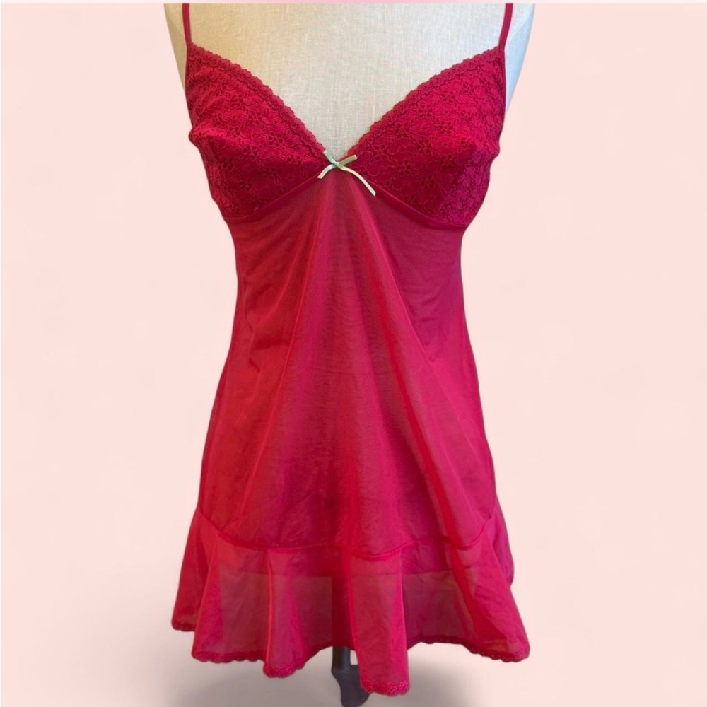 VS Red Mesh Babydoll Slip
